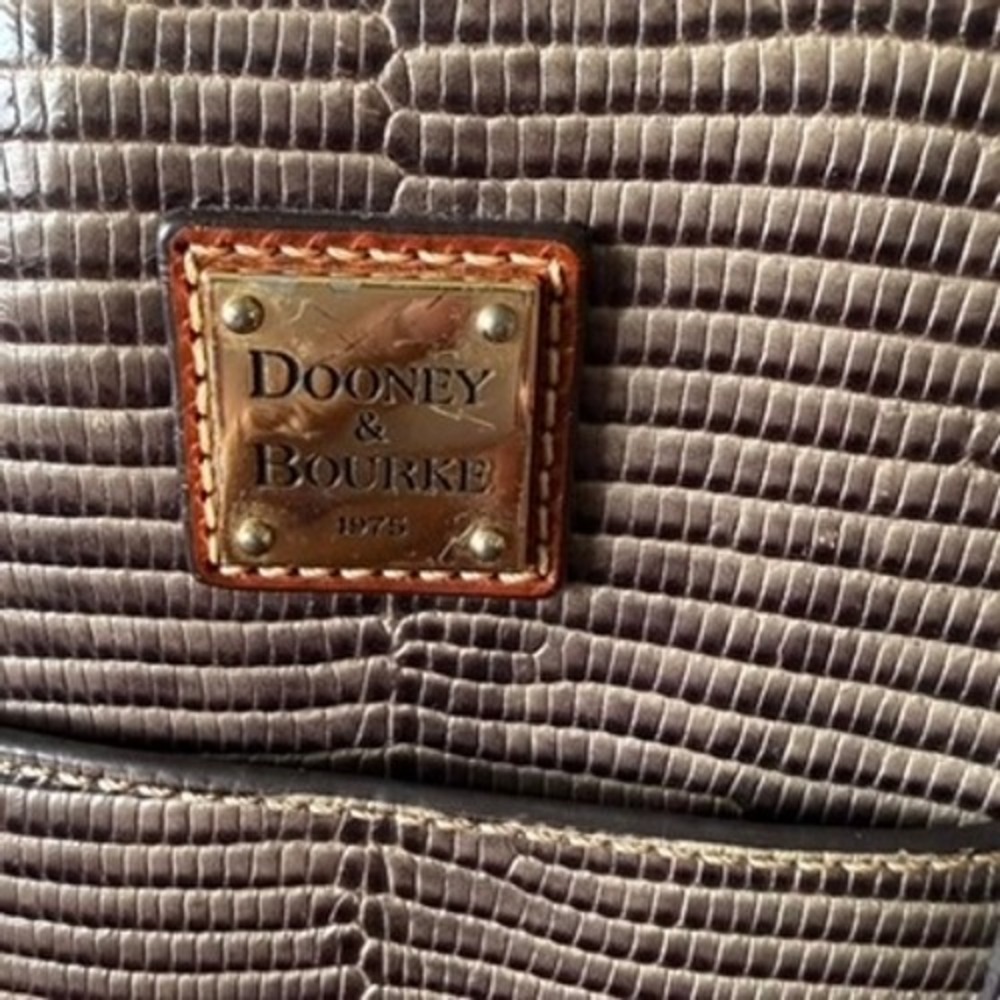 Dooney & Bourke Gray Lizard Embossed Tote Shoulder Bag Matching Wallet Set - Picture 3 of 16